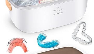 MicroBeats Ultrasonic Retainer Cleaner Machine, Portable Professional Dental Pod Ultrasonic Cleaner Extra Room for All Dentures Retainer Invisalign Aligner Braces Mouth Guards Jewelry
