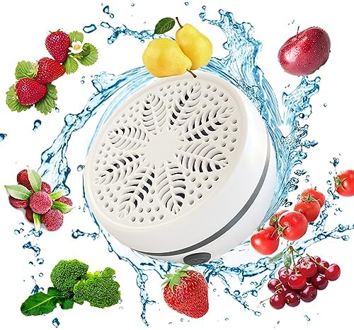 Tibrail Fruit and Vegetable Cleaner Machine,Portable Fruit Cleaner Device,OH ion purification technology,Deep Cleaning Fruits,Vegetables,Meat and Tableware(white)