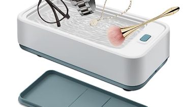 UTOYA Ultrasonic Jewelry Cleaner Portable Ultrasonic Cleaner for Cleaning Eyeglasses, Earrings, Necklaces Makeup Brushes, Watches, Ultrasonic Cleaner 43K Hz Frequency in Low Noise, 21 Oz Capacity