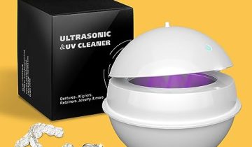 Ultrasonic Cleaner for Dentures, Retainer, Mouth Guard, Aligner, Whitening Trays, Toothbrush Head, 42kHz Ultrasonic Jewelry Cleaner, 200ML Portable Ultrasonic Retainer Cleaner at-Home or Travel Use
