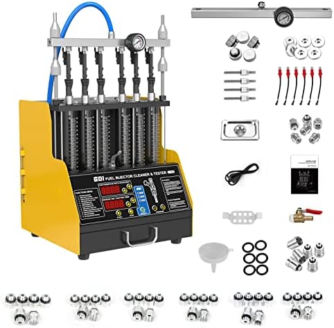 QPKING GDI Fuel Injector Cleaner & Tester Machine, 6-Cylinder Automotive Fuel System Cleaners Testers,Fuel Injection Systems Cleaners,GDI,EFI,FSI Fuel Injectors Cleaning Testers 110V/220V