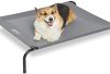 Bedsure Medium Elevated Cooling Outdoor Dog Bed – Raised Cots for Medium Dogs, Portable Indoor & Outdoor Pet Hammock Bed with Skid-Resistant Feet, Frame with Breathable Mesh, Grey, 43 inches
