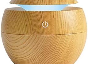 Azkosk USB Air Humidifier,Free Filter Wood Grain Air Purifier Household Electric Ultrasonic Mist Oil Diffuser Cool Mist Humidifier 7 Color Change LED Night light Aromatherapy for Office Home Car
