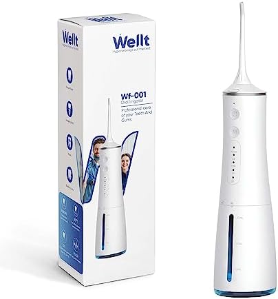 Wellt Water Dental flosser for Teeth,Cordless Water Teeth Cleaner Picks, IPX7 Waterproof Water Flosser,4 Modes 4 Jet Tips,USB Rechargeable Water Dental Picks for Cleaning (White)