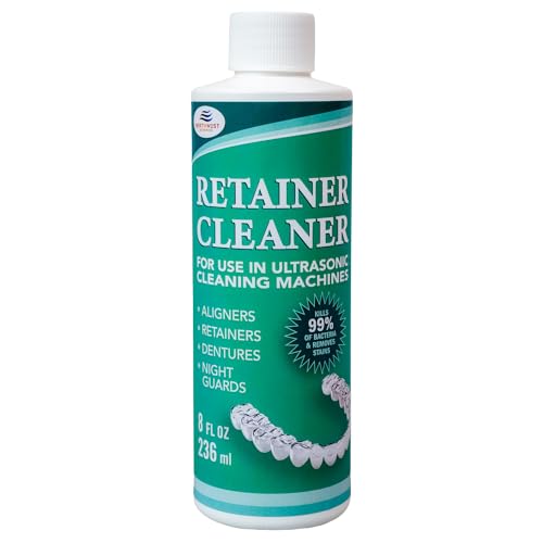 Ultrasonic Retainer Cleaner Solution for Ultrasonic Retainer Cleaner Machines – Remove Odors, Discoloration and Stain on Retainers, Aligners, Invisalign and More! (1)