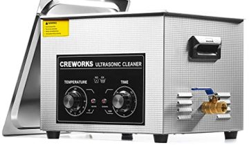 CREWORKS 15L Ultrasonic Cleaner with Knob, Total 760W Professional Industrial Auto Cleaning Machine for Carburetor Repairing Tools Parts Instrument, 40kHz Digital Sonic Cavitation Cleaner with Heater