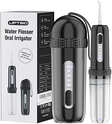 Water Dental Flosser Cordless for Teeth – Collapsible Dental Oral Irrigator, 4 Modes & 4 Tips Cordless Water Flosser IPX7 Waterproof Water Teeth Cleaner Picks for Home Travel