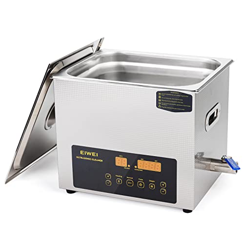 EIWEI 10L Ultrasonic Cleaner kHz Dual-Frequency Professional Digital Stainless Steel Cleaning Machine with Heater Timer for Carburetor, Parts, Circuit Board, Glasses, Denture，Jewelry