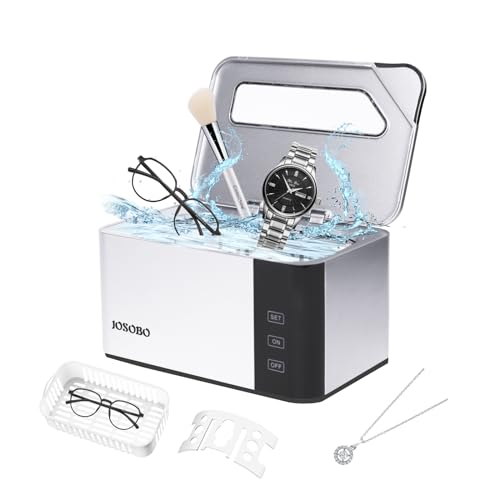 JOSOBO Ultrasonic Jewelry Cleaner, 20oz(600ml) Ultrasonic Cleaner Machine with Digital Timer and 304 Stainless Steel Tank, Sonic Cleaner for Eyeglasses, Rings, Necklaces, Watch