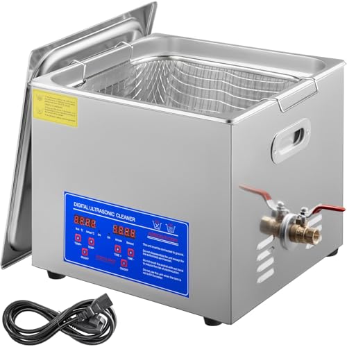 15L Ultrasonic Cleaner with Digital Timer&Heater Professional Ultrasonic Cleaner 40kHz Advanced Ultrasonic Cleaner 110V for Wrench Screwdriver Repairing Tools Industrial Parts Mental Cleaning