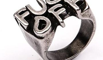 Vintage Stainless Steel Gilded Personalized Inspirational Ring Encouraging Words Jewelry Creativity Cool Gothic Punk Motorcycle Finger Ring FUCKOFF Ring