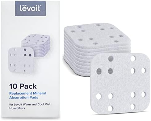 LEVOIT Humidifier Replacement Filters 10-Pack, Mineral Absorption Pad,Compatible with LV600S,LV600HH,OasisMist450S,Capture Fine Particles in Water Tank to Improve Humidification Efficiency,White,18×24