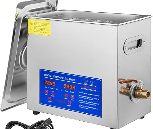 Commercial Ultrasonic Cleaner 6L Professional Ultrasonic Cleaner 40kHz with Digital Timer&Heater 110V Excellent Cleaning Machine for Watch Instruments Industrial Parts Excellent Cleaner Solution