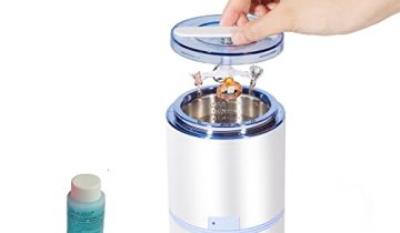 iSonic Compact Ultrasonic Jewelry Cleaner D1800, White and Sapphire Blue