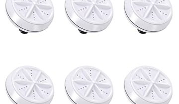 6pcs Rotate Scrubber Compact Washer Personal Washing Machine Usb Powered Portable Clothes Washer Turbines Washing Machine White Dishwasher To Rotate Abs Business